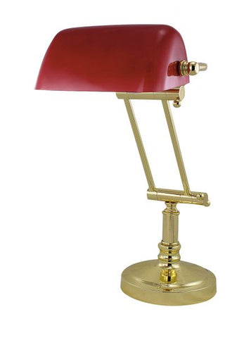 Réz bankár íróasztal lámpa vörös