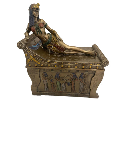 Kleopátra bronz bevonatú ékszertartó