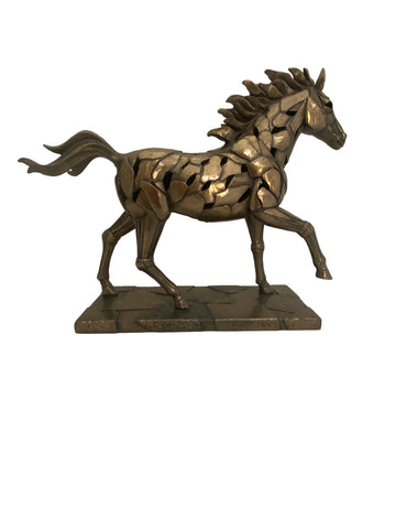Világító ló bronz bevonatú szobor