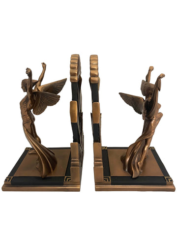 Art deco bronz bevonatú könyvtámasz