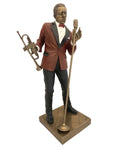 Trombitás jazz zenész bronz bevonatú szobor