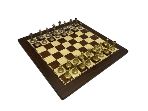 Italfama olasz fa sakk fém bábukkal