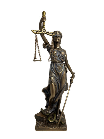 Jusztícia istennő bronz bevonatú szobor kicsi