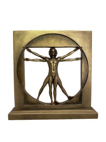 Vitruvius Leonardo Da Vinci bronz bevonatú szobor