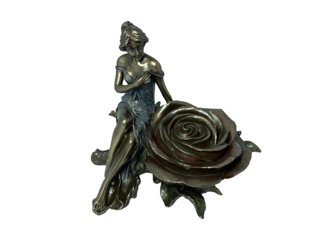 Rózsás bronz bevonatú szobor titkos rekesszel