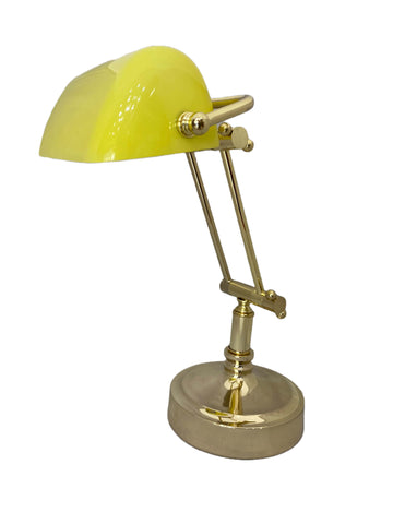 Réz bankár íróasztal lámpa sárga